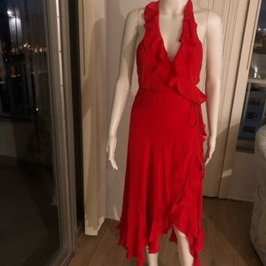Red Silk Haute Hippie Dress XS